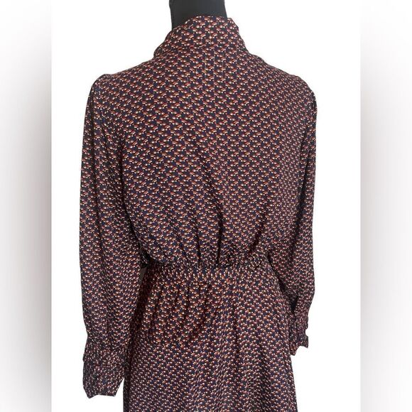 Q2 HANNAHLISA GEOMETRIC PRINTED WRAP DRESS *Perfect for work or a party! SIZE S - Picture 9 of 13